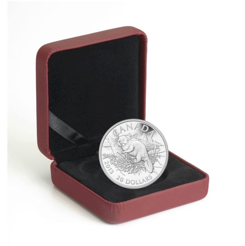 2013 Canada $20 The Beaver Fine Silver Coin (TAX Exempt)