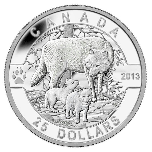 2013 $25 O Canada - The Wolf Fine Silver #3 (Tax Exempt)