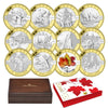 2013 $10 O Canada 12-coin Silver with Selective Gold Plating (No Tax)