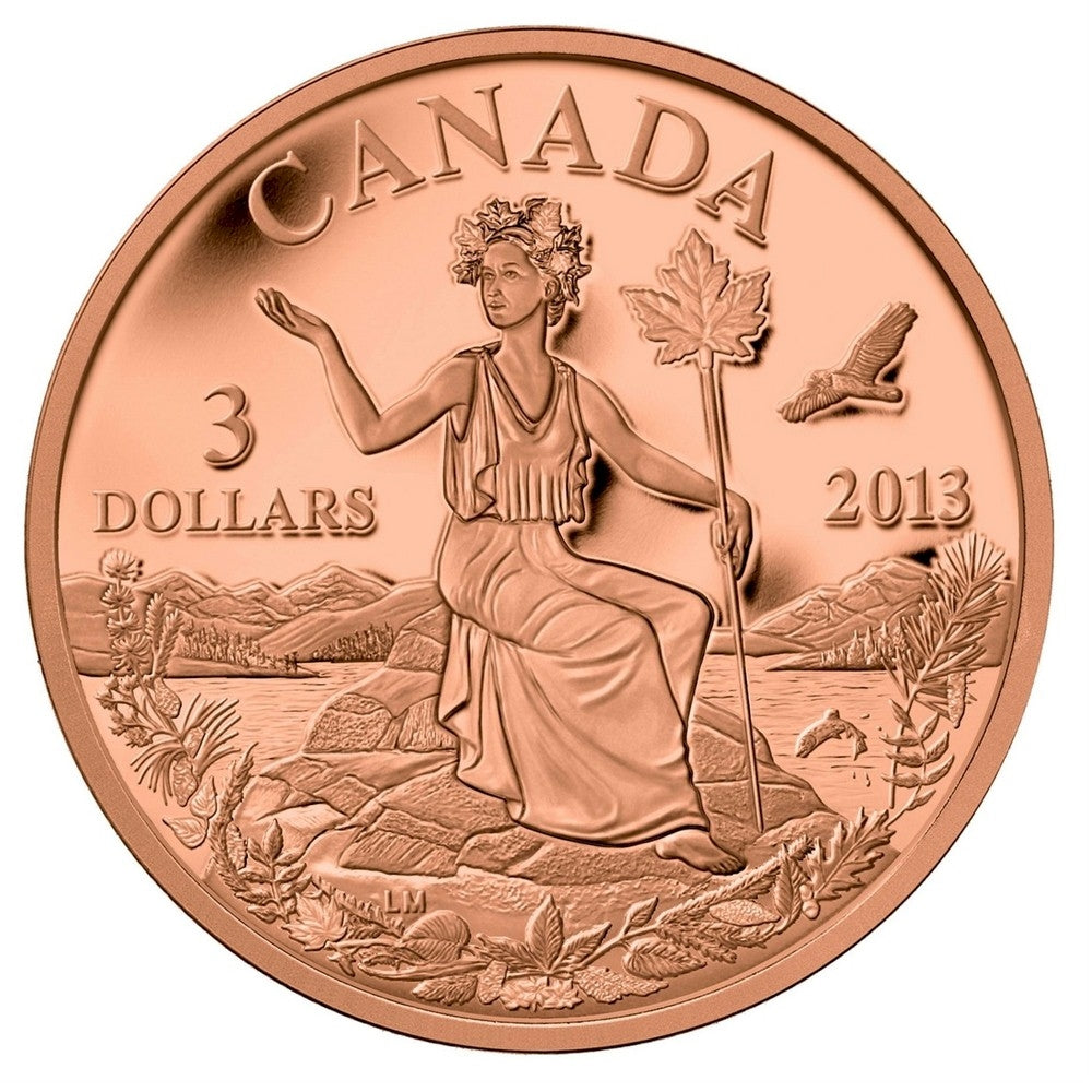 2013 $3 Canada: An Allegory Bronze Coin