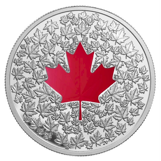 2013 Canada $20 Maple Leaf Impression (Red Enamel) Fine Silver (No Tax)