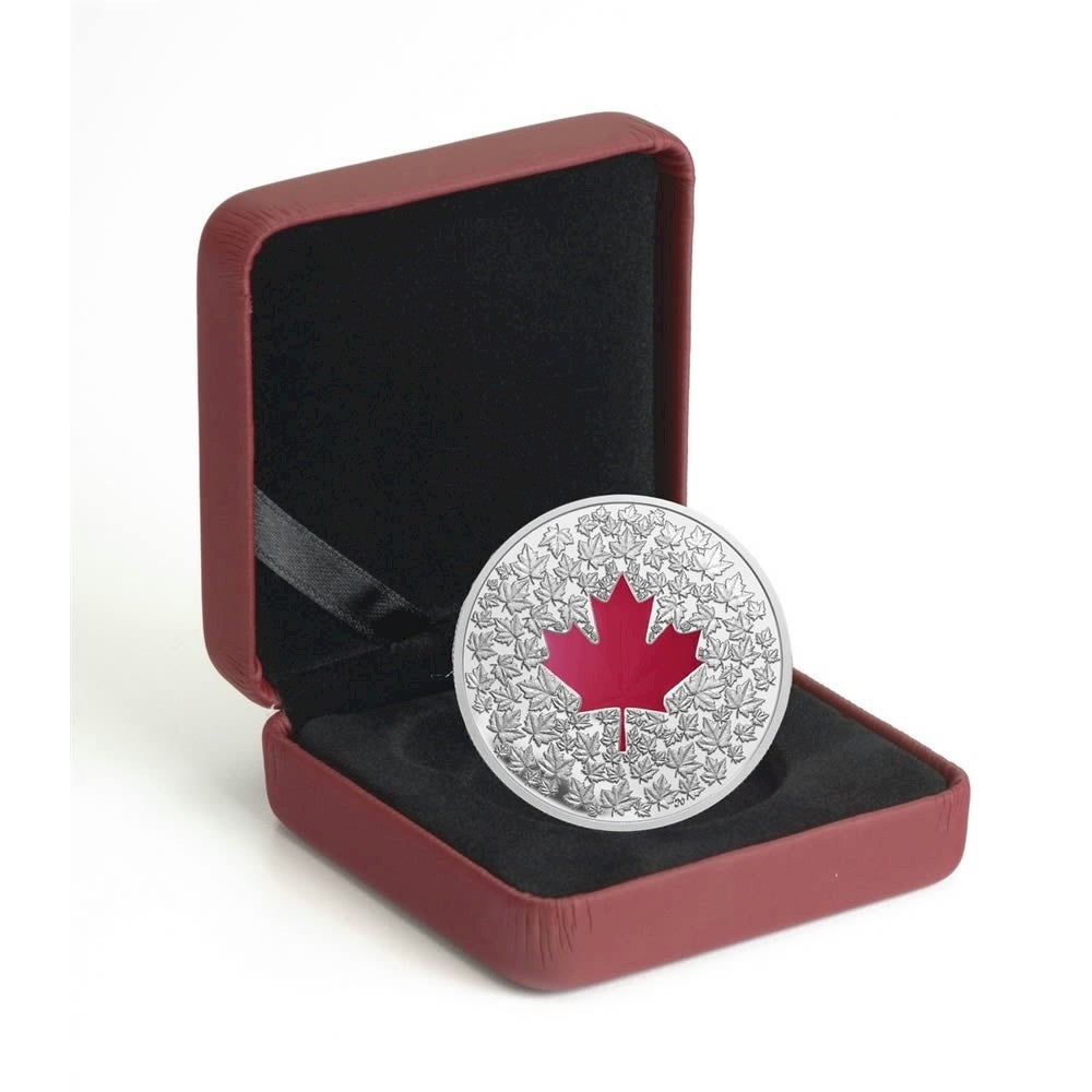 2013 Canada $20 Maple Leaf Impression (Red Enamel) Fine Silver (No Tax)