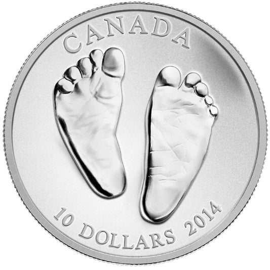 2014 Canada $10 Welcome to the World - Baby Feet Fine Silver (No Tax)