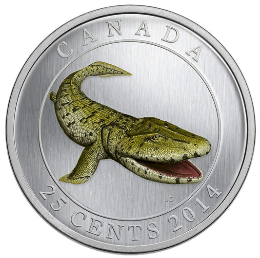 2014 Canada 25-cent Prehistoric Creatures - Tiktaalik Glow In The Dark