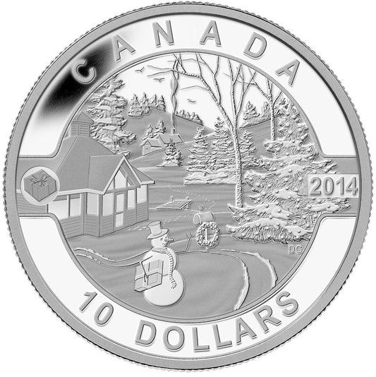 2014 $10 O Canada - Canadian Holiday Scene Fine Silver (No Tax)