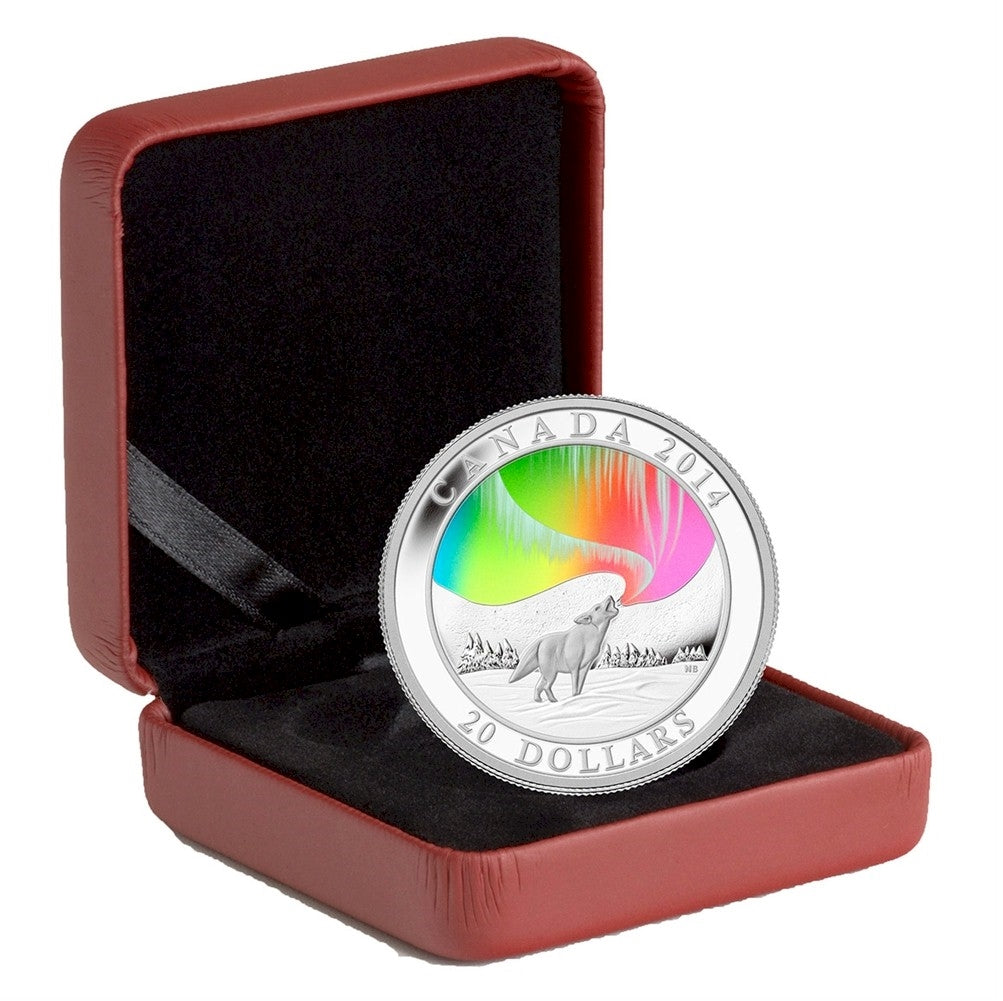 2014 Canada $20 A Story of the Northern Lights - Howling Wolf (No Tax)