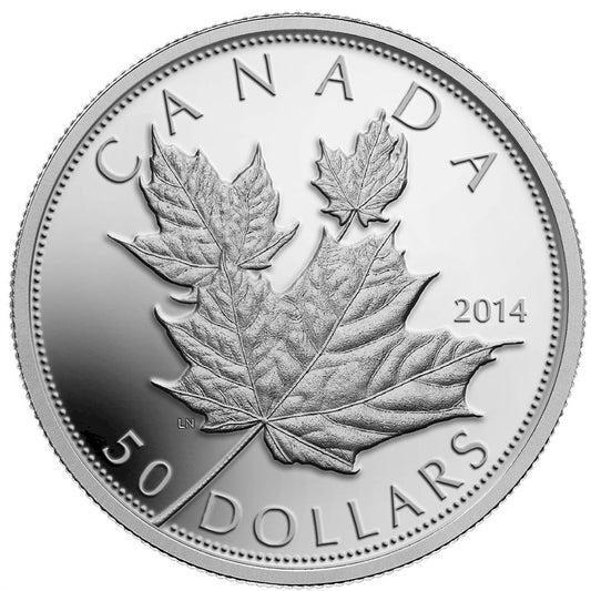 2014 Canada $50 Maple Leaves 5oz. Fine Silver Coin (TAX Exempt)