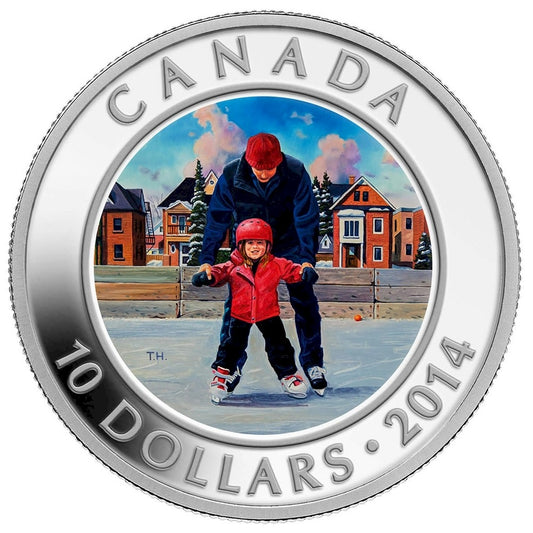 2014 Canada $10 Skating in Canada Fine Silver (No Tax)