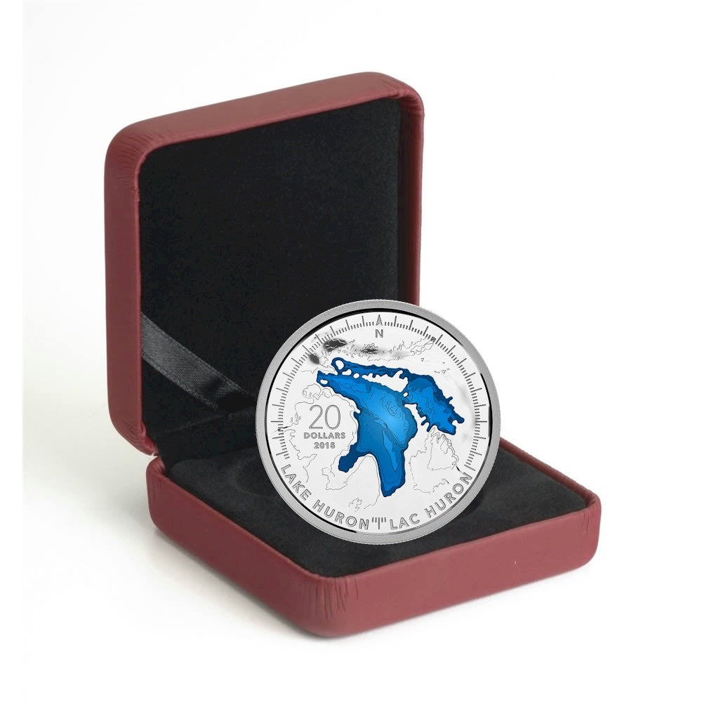 2015 Canada $20 The Great Lakes: Lake Huron Fine Silver (No Tax)