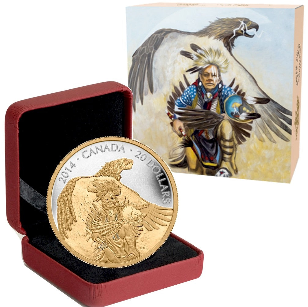 2014 Canada $20 Nanaboozhoo & the Thunderbird Gold Plated (No Tax)