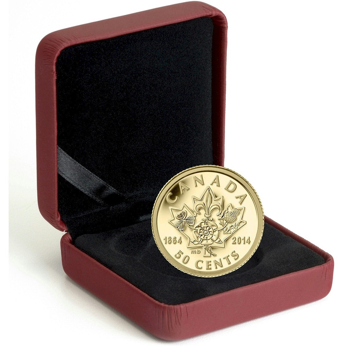 RDC 2014 Canada 50ct Quebec & Charlottetown Conferences 1/25oz. Gold (No Tax) impaired