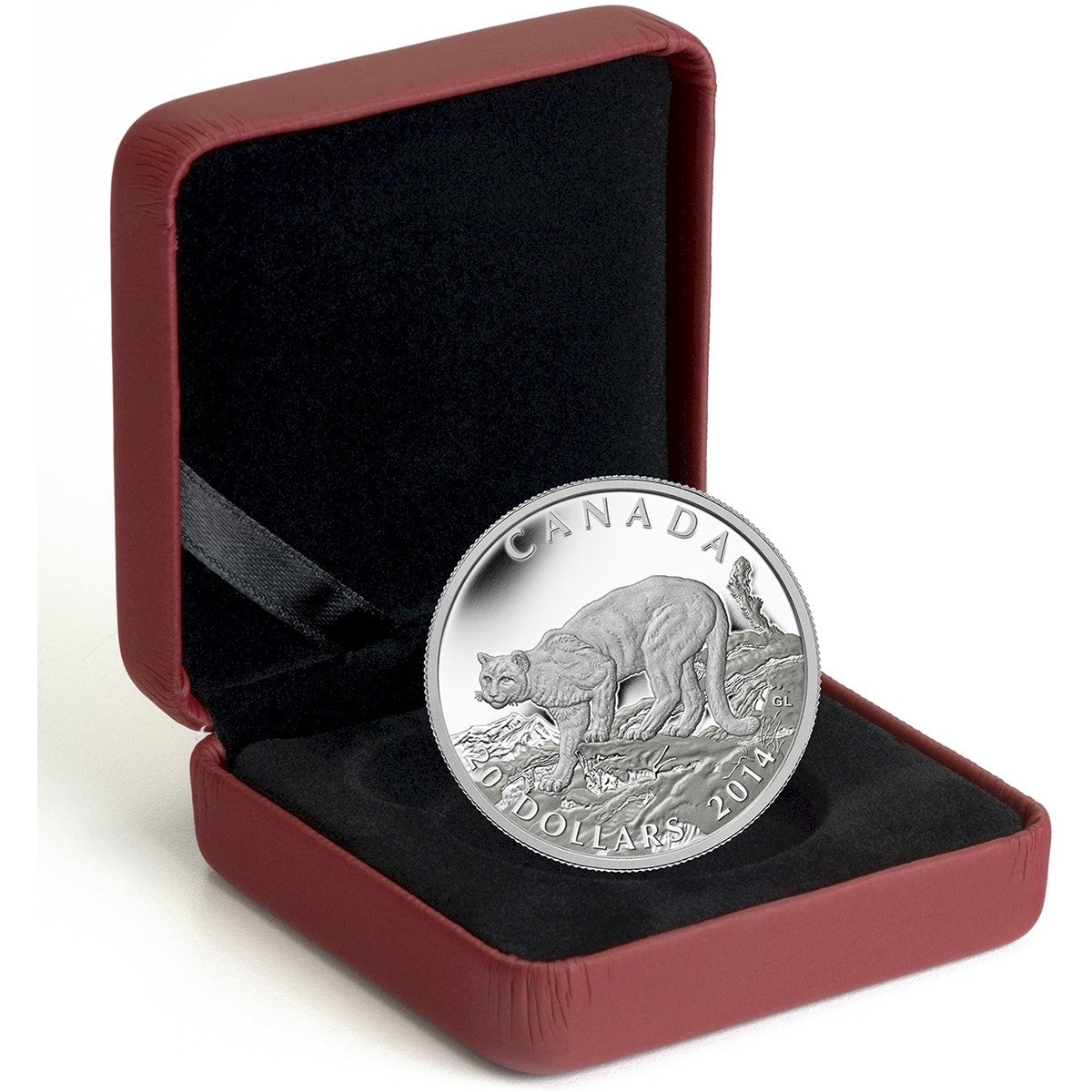 RDC 2014 Canada $20 Cougar: Atop A Mountain Fine Silver (No Tax) Issues
