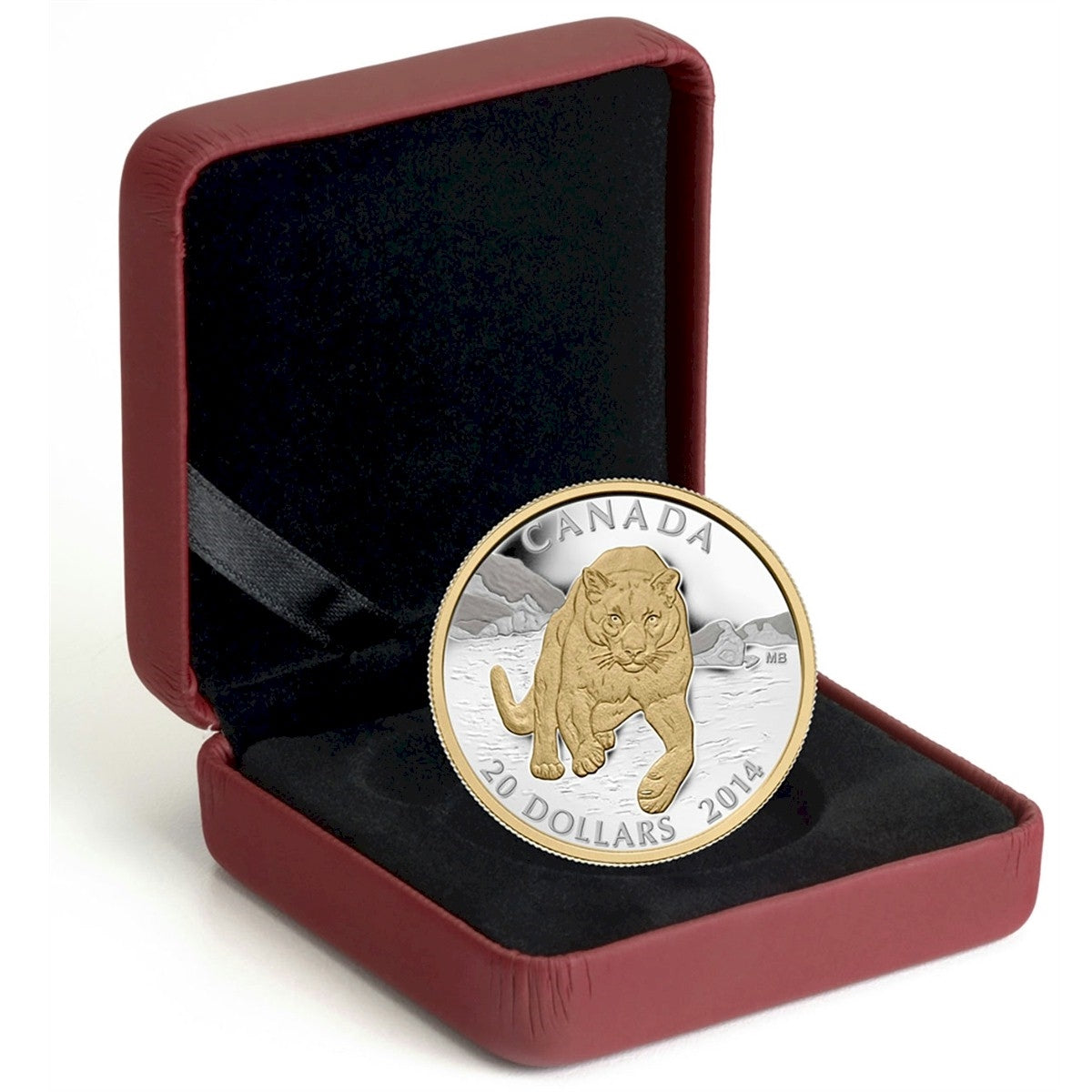 2014 Canada $20 Cougar - Pouncing in the Snow Fine Silver (No Tax)