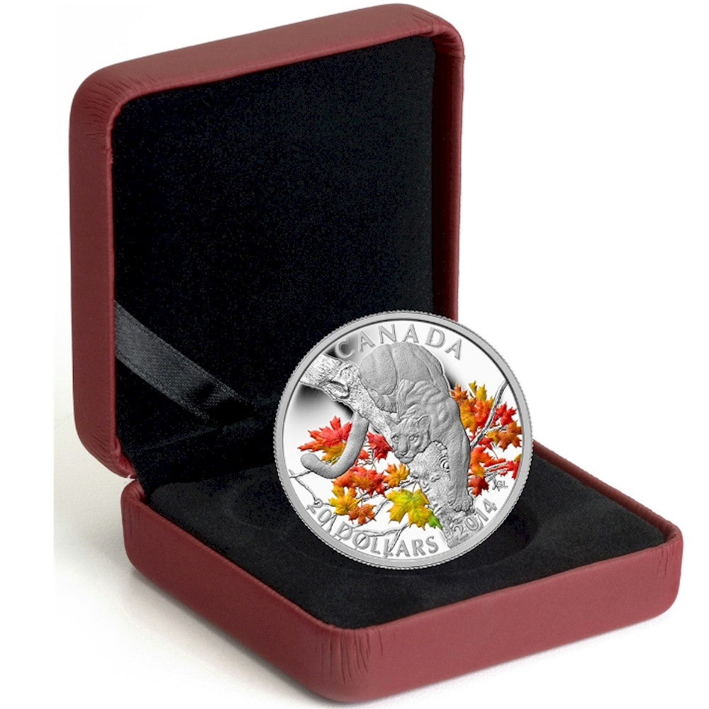 2014 Canada $20 Cougar - Perched on a Maple Tree Fine Silver (No Tax)