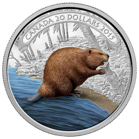 2015 Canada $20 Beaver at Work Fine Silver Coin (TAX Exempt)
