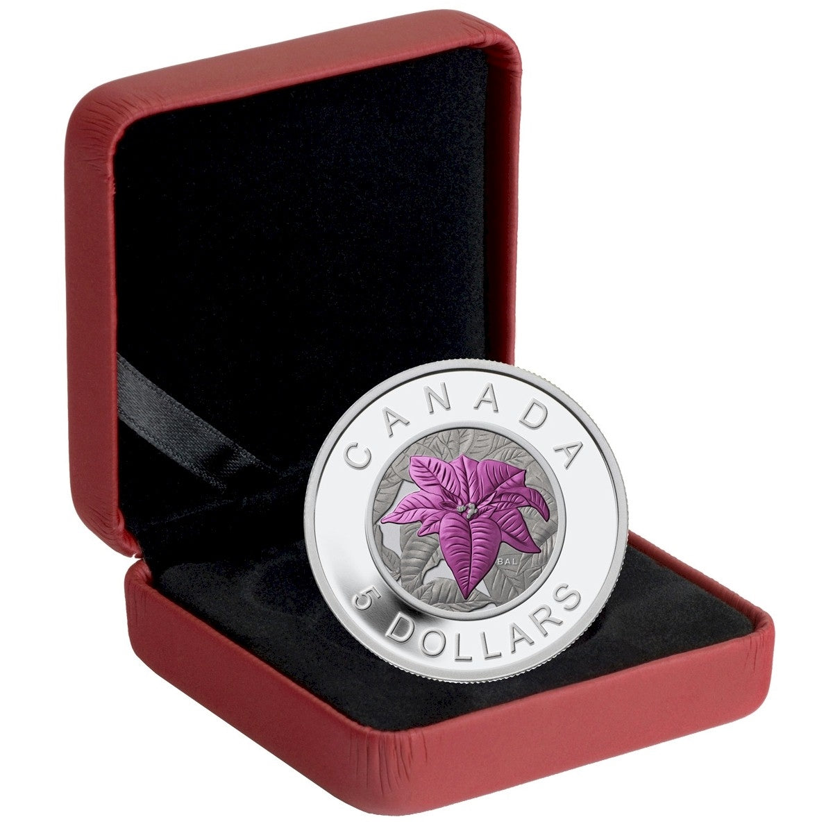 2014 $5 Flowers in Canada - Poinsettia Silver & Niobium Coin (No Tax)