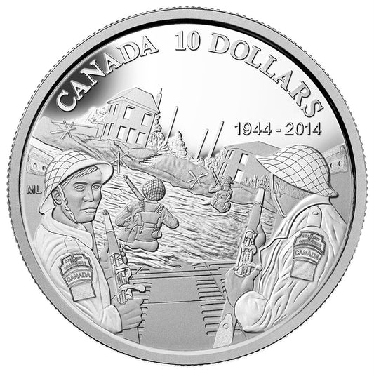 2014 Canada $10 70th Anniversary of D-Day Fine Silver (No Tax)