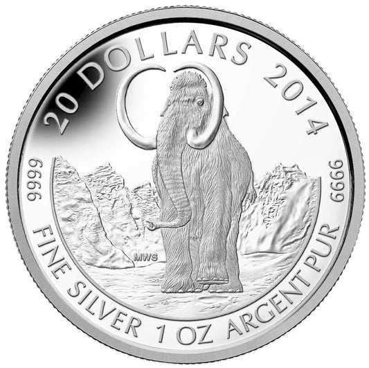 2014 Canada $20 Prehistoric Animals - The Woolly Mammoth (TAX Exempt)