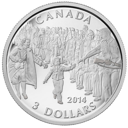 2014 Canada $3 "Wait for Me, Daddy" Fine Silver (No Tax)