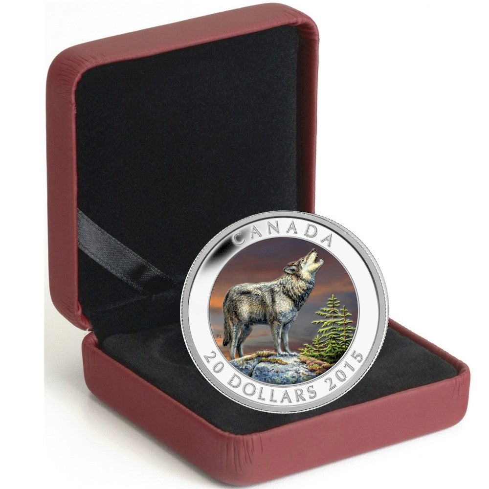 2015 Canada $20 Wolf Fine Silver Coin (TAX Exempt)