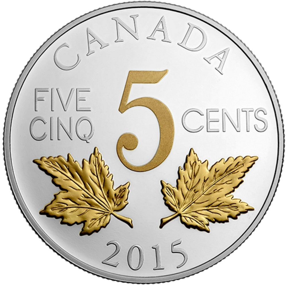 2015 5-cent Legacy of the Canadian Nickel - Two Maple Leaves (No Tax)