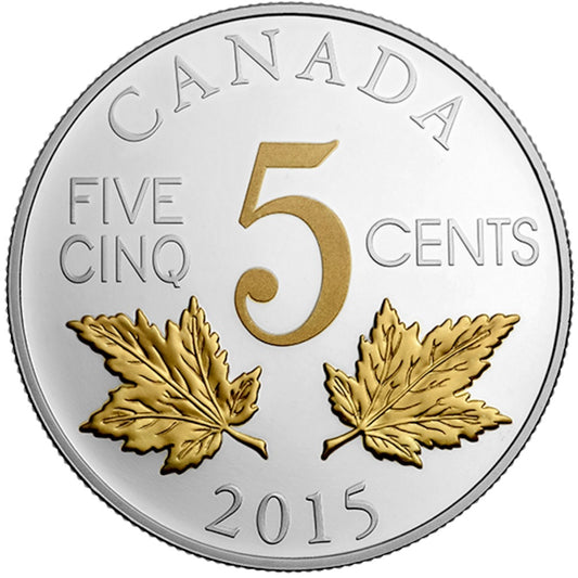 2015 5-cent Legacy of the Canadian Nickel - Two Maple Leaves (No Tax)