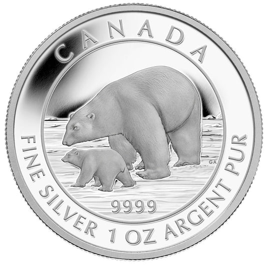 2015 Canada $5 Polar Bear and Cub Fine Silver Coin (Tax Exempt)