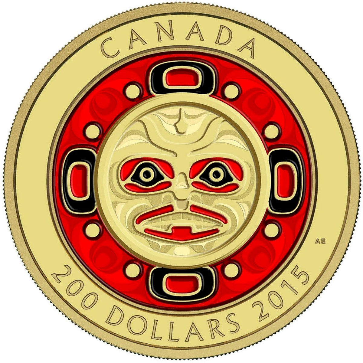2015 Canada $200 Singing Moon Mask Pure Gold Coin (TAX Exempt) 142547