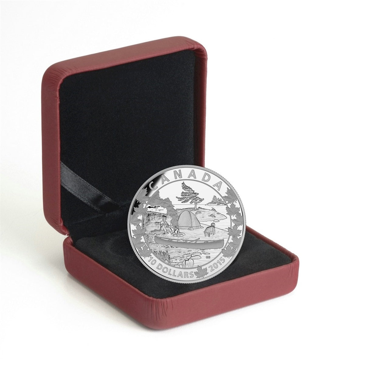 2015 $10 Canoe Across Canada - Serene Scene Fine Silver (No Tax)
