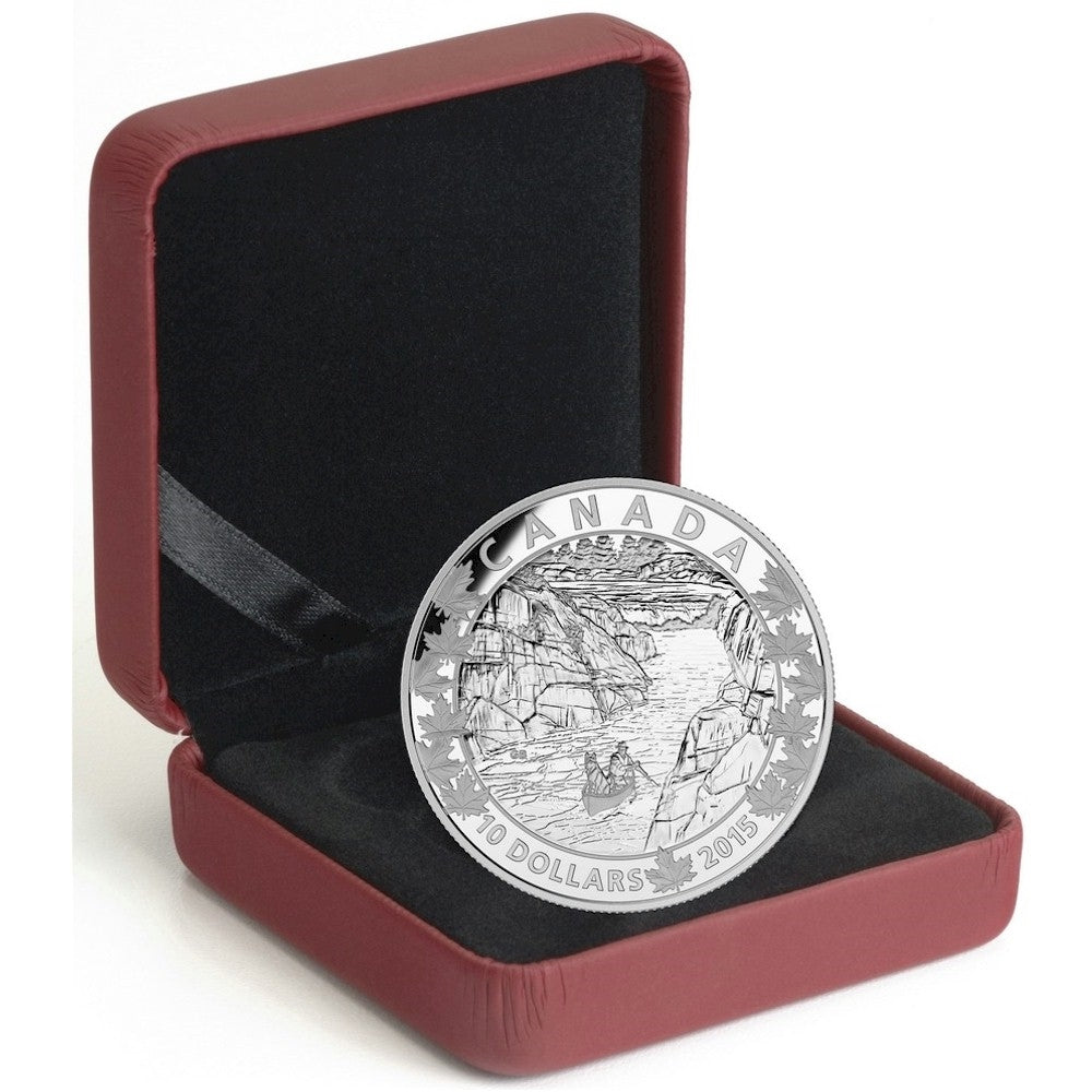 2015 $10 Canoe Across Canada - Exquisite Ending Fine Silver (No Tax)