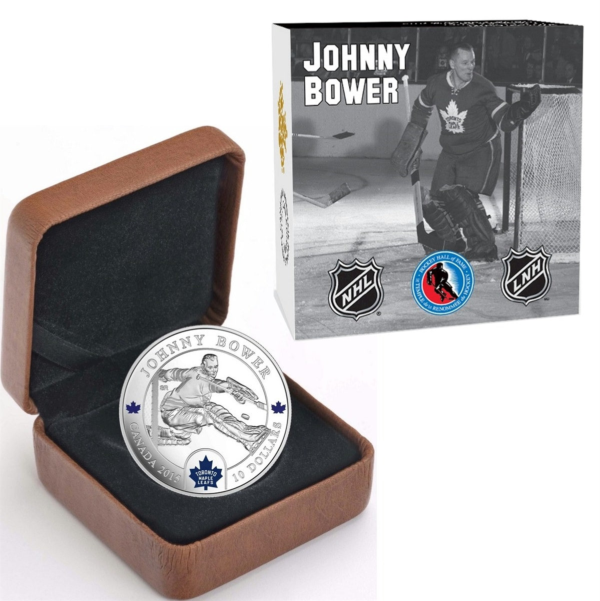2015 Canada $10 Goalies: Johnny Bower Fine Silver (TAX Exempt)