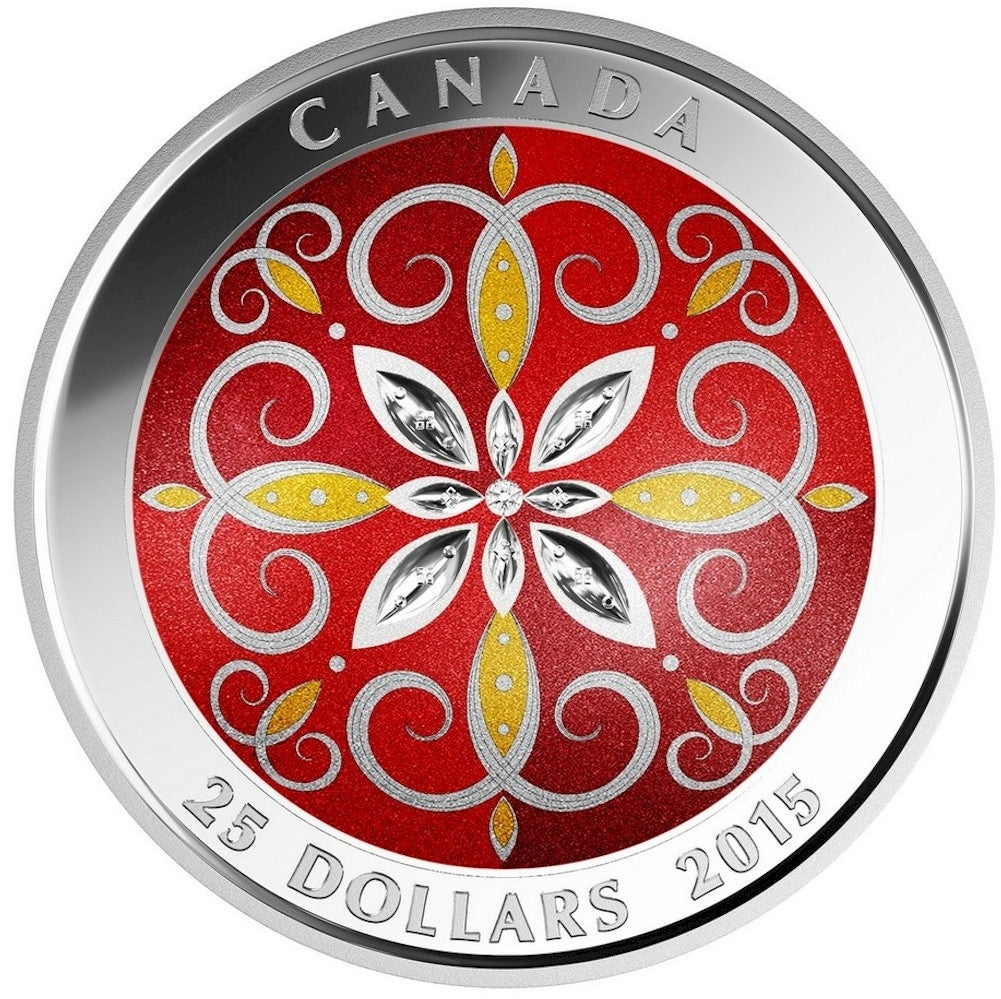 2015 Canada $25 Christmas Ornament Fine Silver (No Tax)