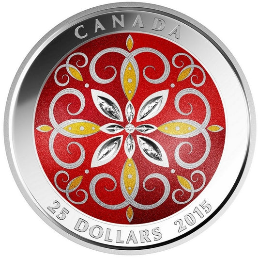 2015 Canada $25 Christmas Ornament Fine Silver (No Tax)