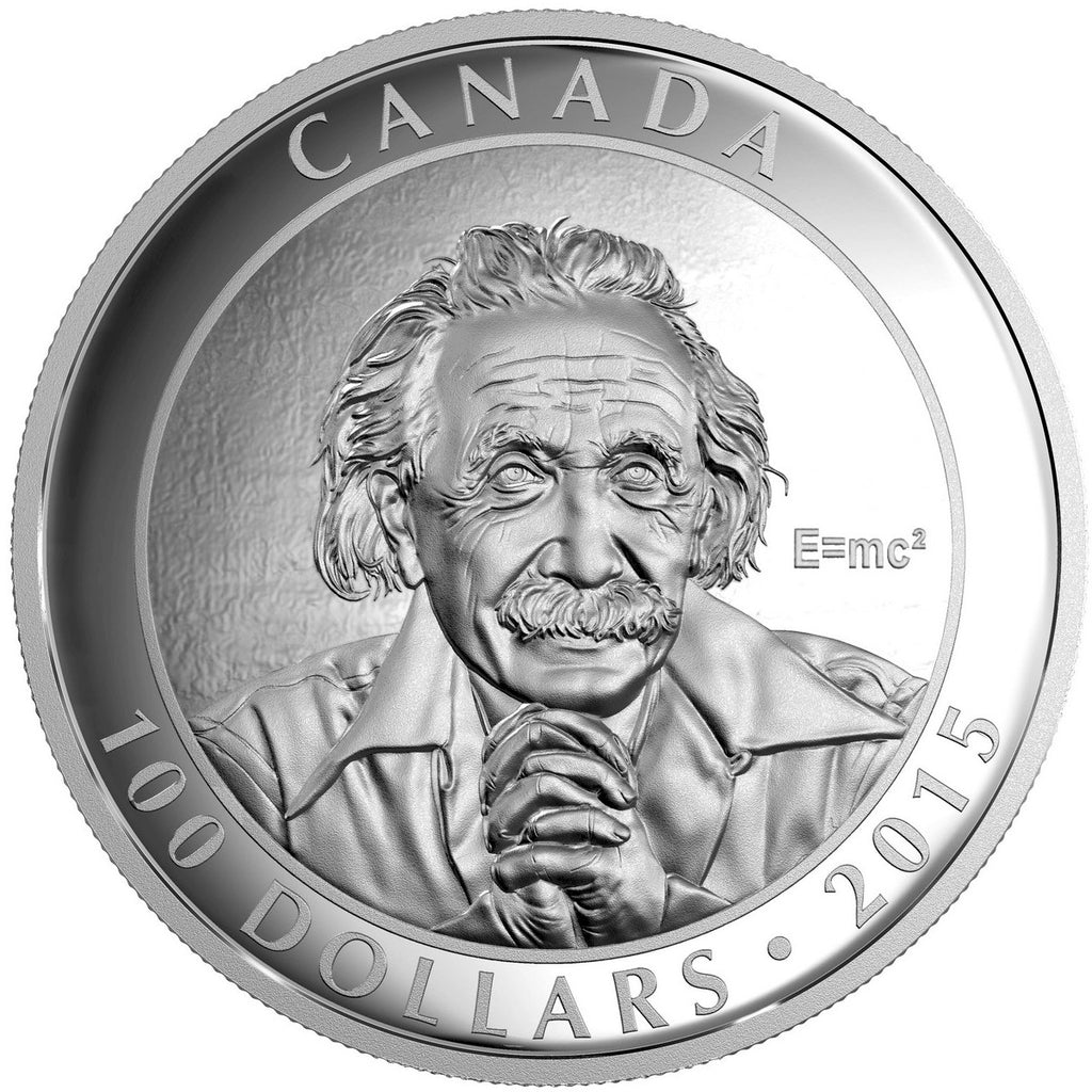 2015 Canada $100 Albert Einstein 10oz. Fine Silver Coin (TAX Exempt)