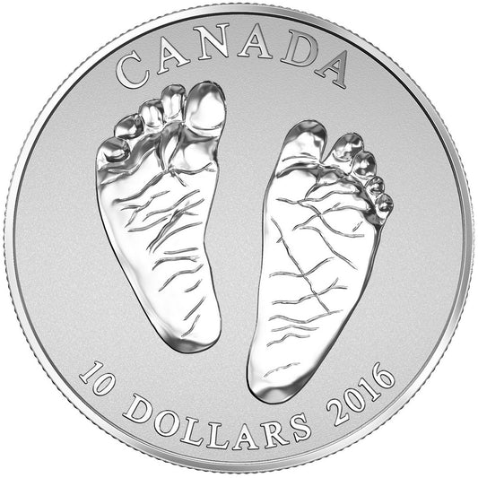 2016 Canada $10 Welcome to the World - Baby Feet Fine Silver (No Tax)