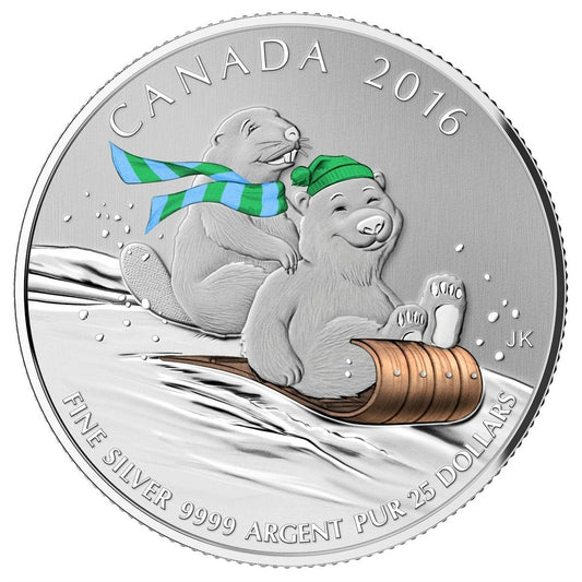 2016 Canada $25 Winter Fun ($25 for $25 #2) Fine Silver (No Tax)