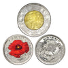 2015 Canada Remembrance Day 3 Coin Decimal Set in Collector's Board (Light wear)