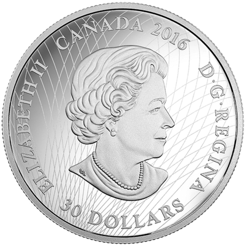 RDC 2016 Canada $30 Northern Lights In The Moonlight Fine Silver (No Tax) impaired