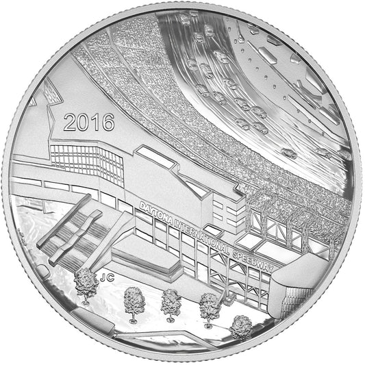 2016 Canada NASCAR - Daytona Rising 1/2oz. Silver Medallion (No Tax)