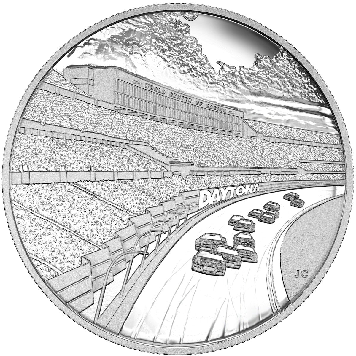 2016 Canada NASCAR - Daytona Rising 1/2oz. Silver Medallion (No Tax)