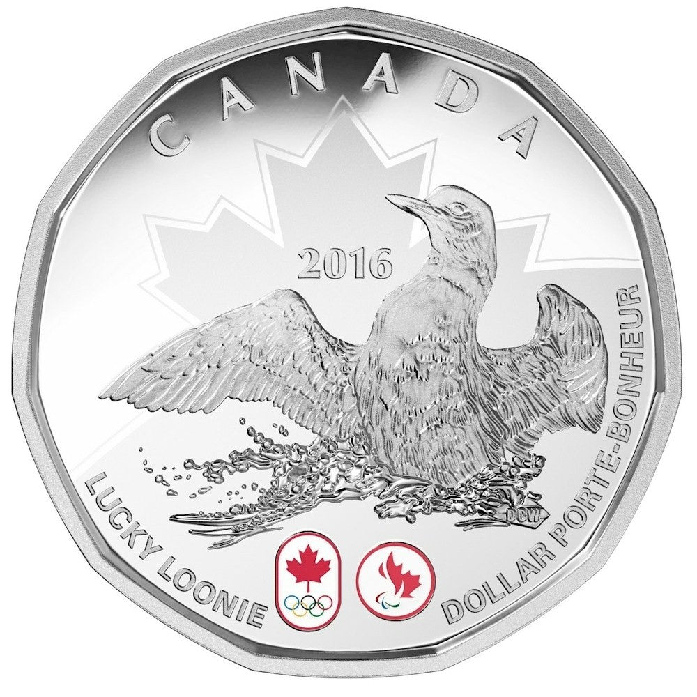RDC 2016 Canada $1 Lucky Loonie Fine Silver Coin (No Tax) spot