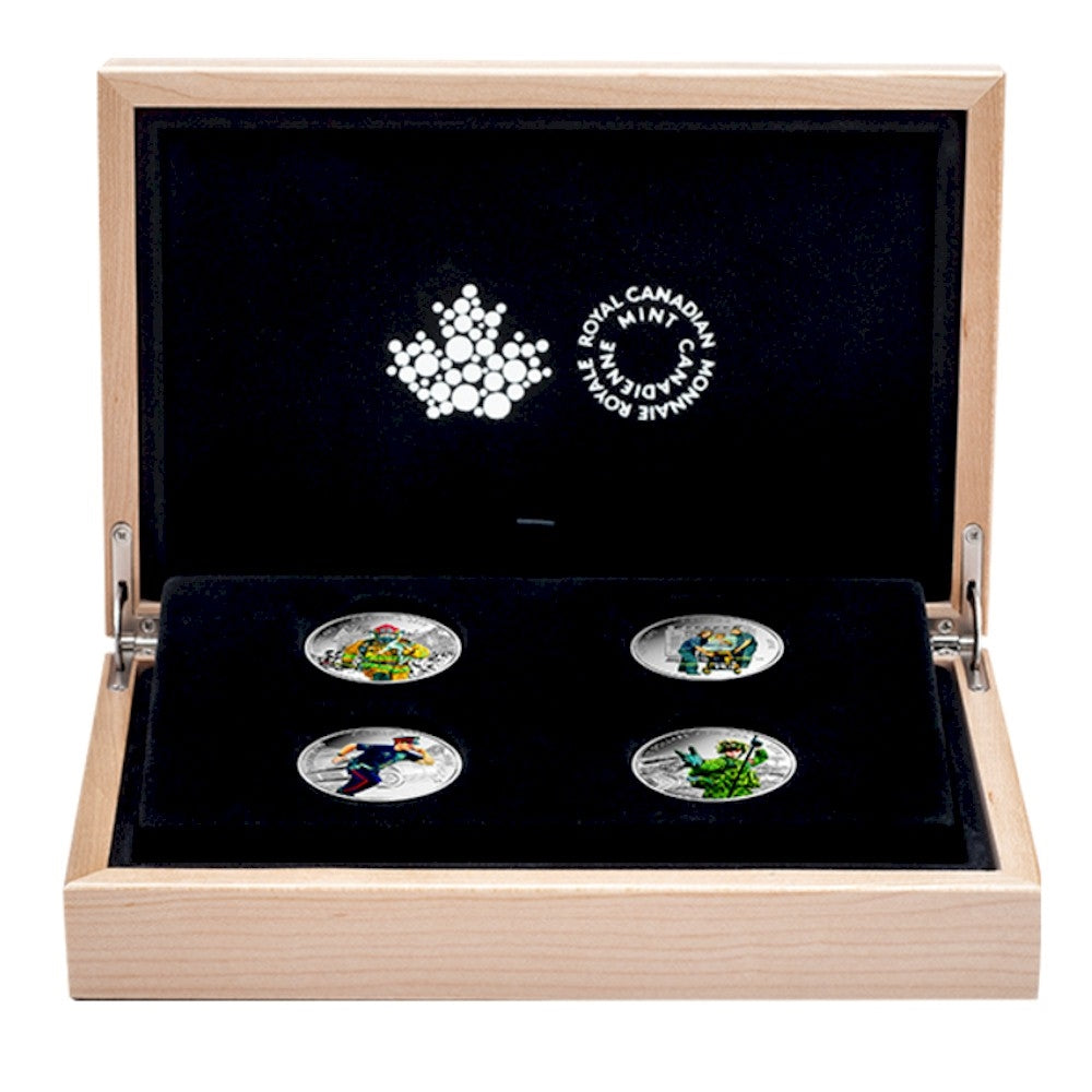 2016 Canada $15 National Heroes 4-coin Set & Deluxe Box (No Tax)