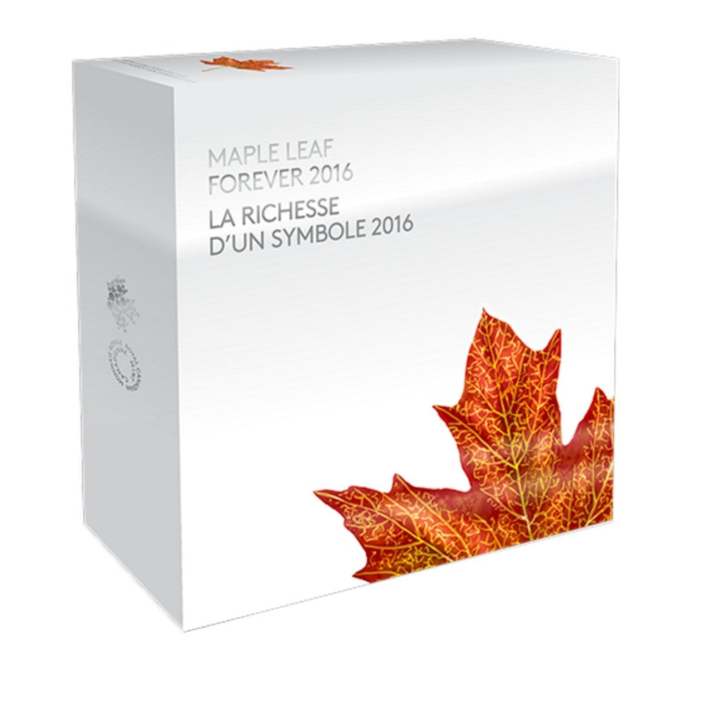 2016 Canada $250 Maple Leaf Forever Fine Silver (No Tax) Missing outer sleeve.