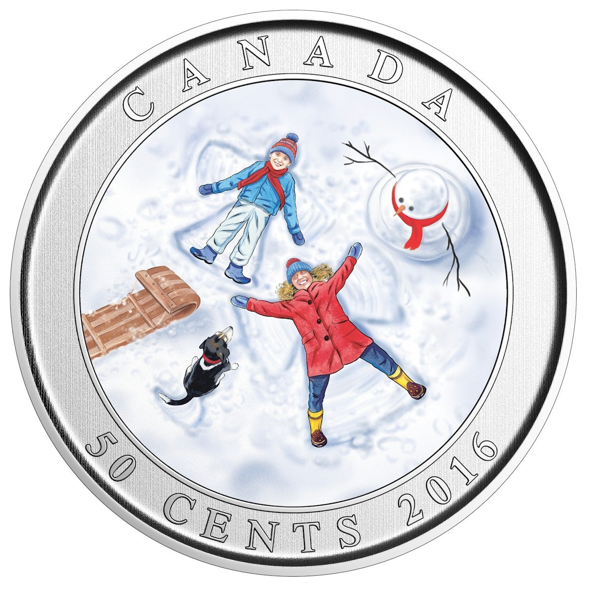 2016 Canada 50-cent Snow Angels Lenticular Coin