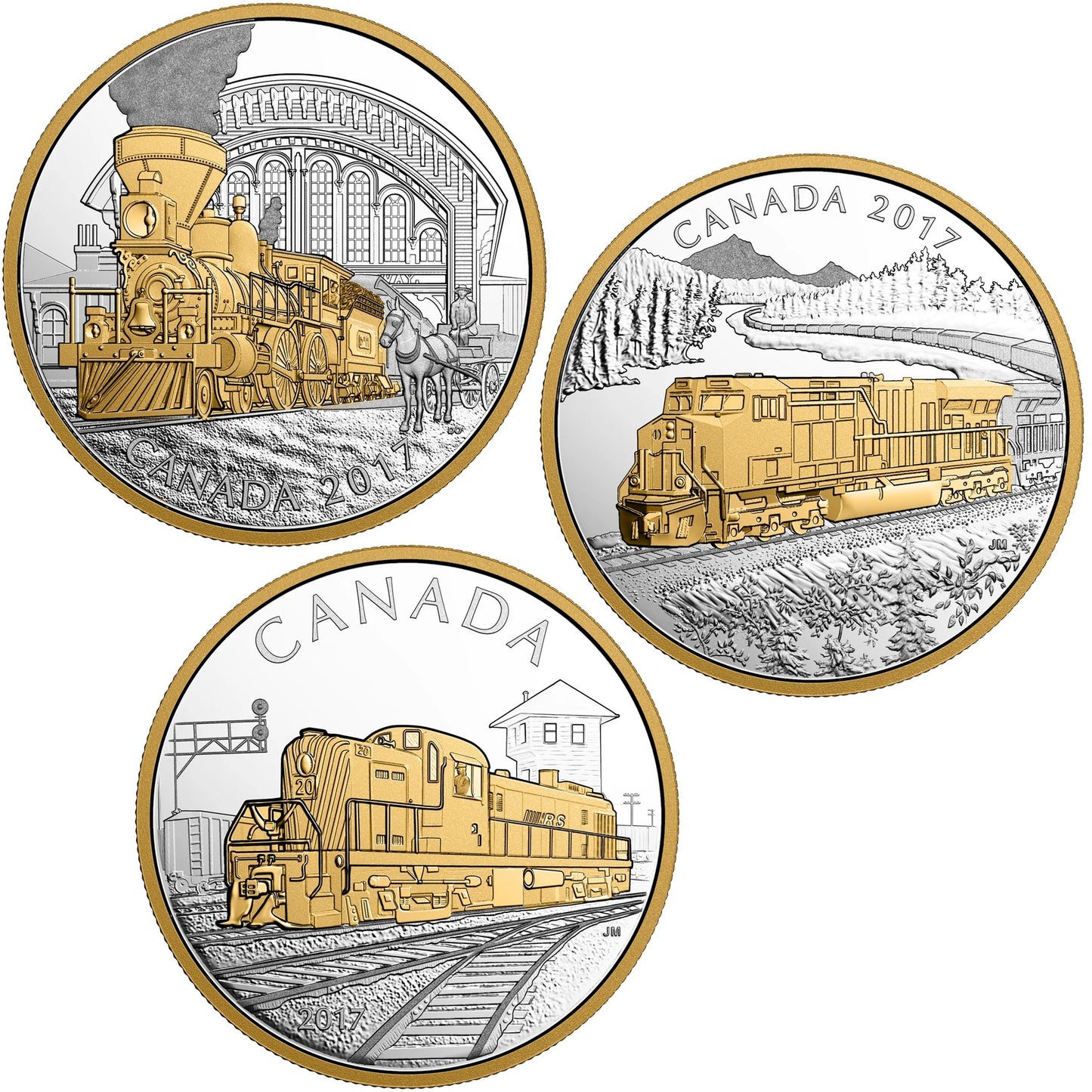 2017 $20 Locomotives Across Canada 3-Coin Set in Deluxe Tin (No Tax)