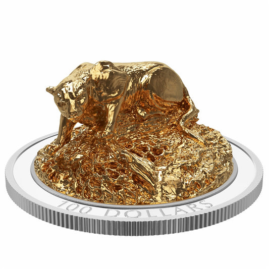 2017 $100 Sculpture of Majestic Canadian Animals - Cougar Silver (No Tax)