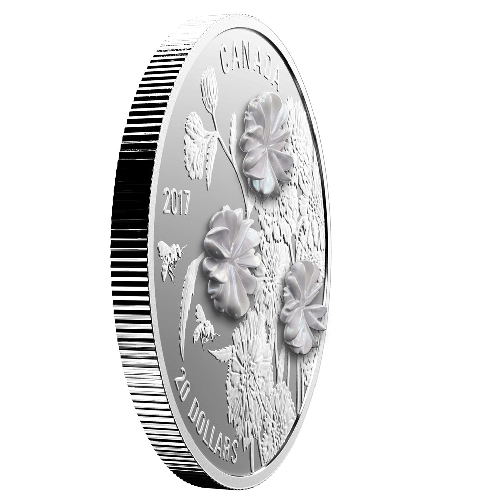 2017 Canada $20 Pearl Flowers Fine Silver