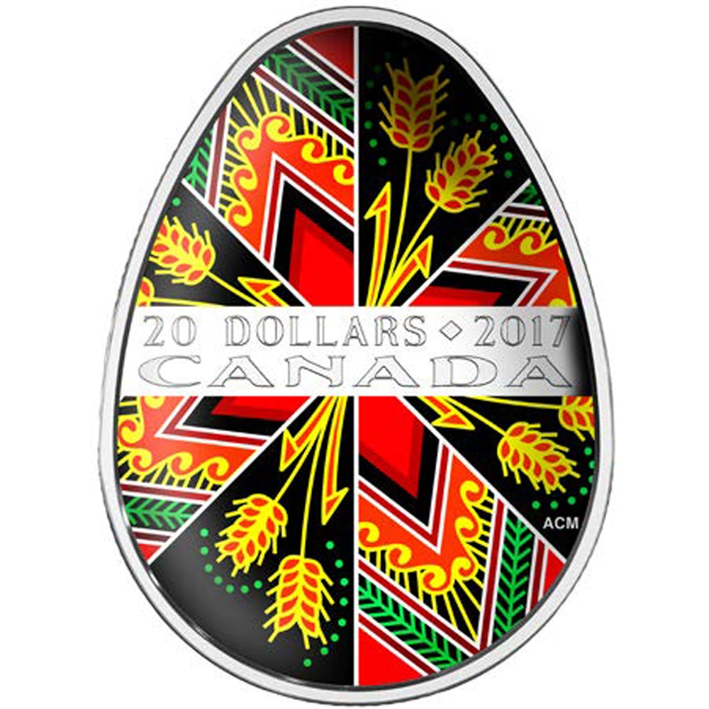 2017 Canada $20 Traditional Pysanka (Egg) Fine Silver (No Tax)