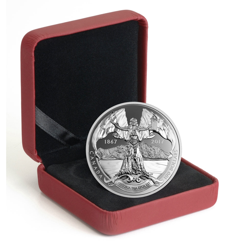 2017 Canada $100 150th Anniversary of Canadian Confederation 10oz. Silver (No Tax)