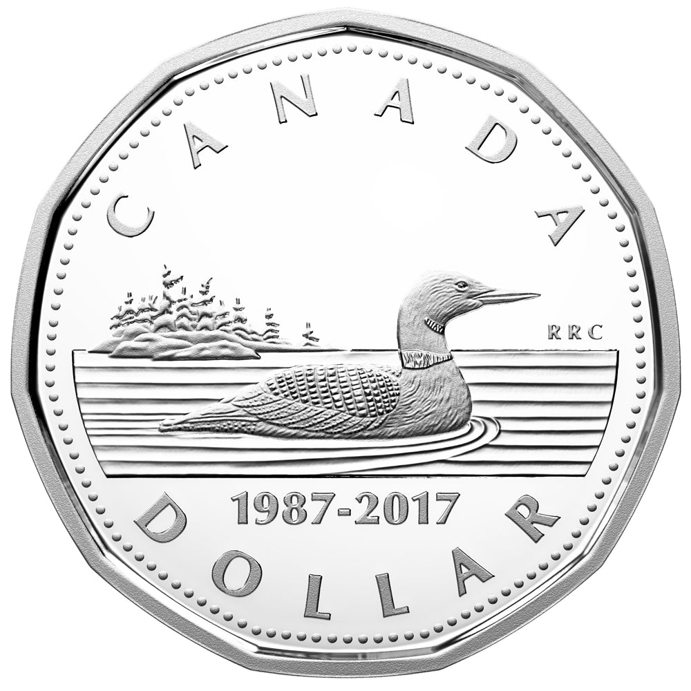 2017 Canada $1 30th Anniversary of the Loonie Fine Silver 2-coin Set (No Tax)